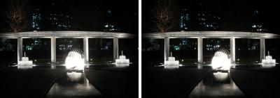 和田倉噴水公園ライトアップ 平行法Dステレオ立体写真