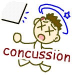concussion の意味 英語イラスト