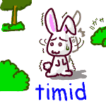 timid の意味 英語イラスト