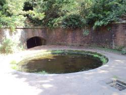 大砲が設置されていた台の跡は、水が貯まって苔むしておりました・・・