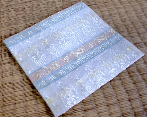 紗の古帛紗-段様瓔珞文4000
