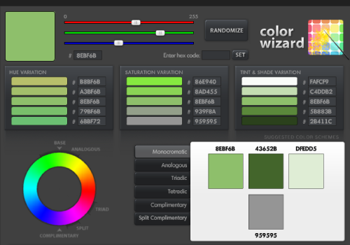 Color Wizard - Color Scheme Generator - Colors on the Web