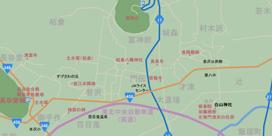 長谷堂合戦の歴史観光マップ